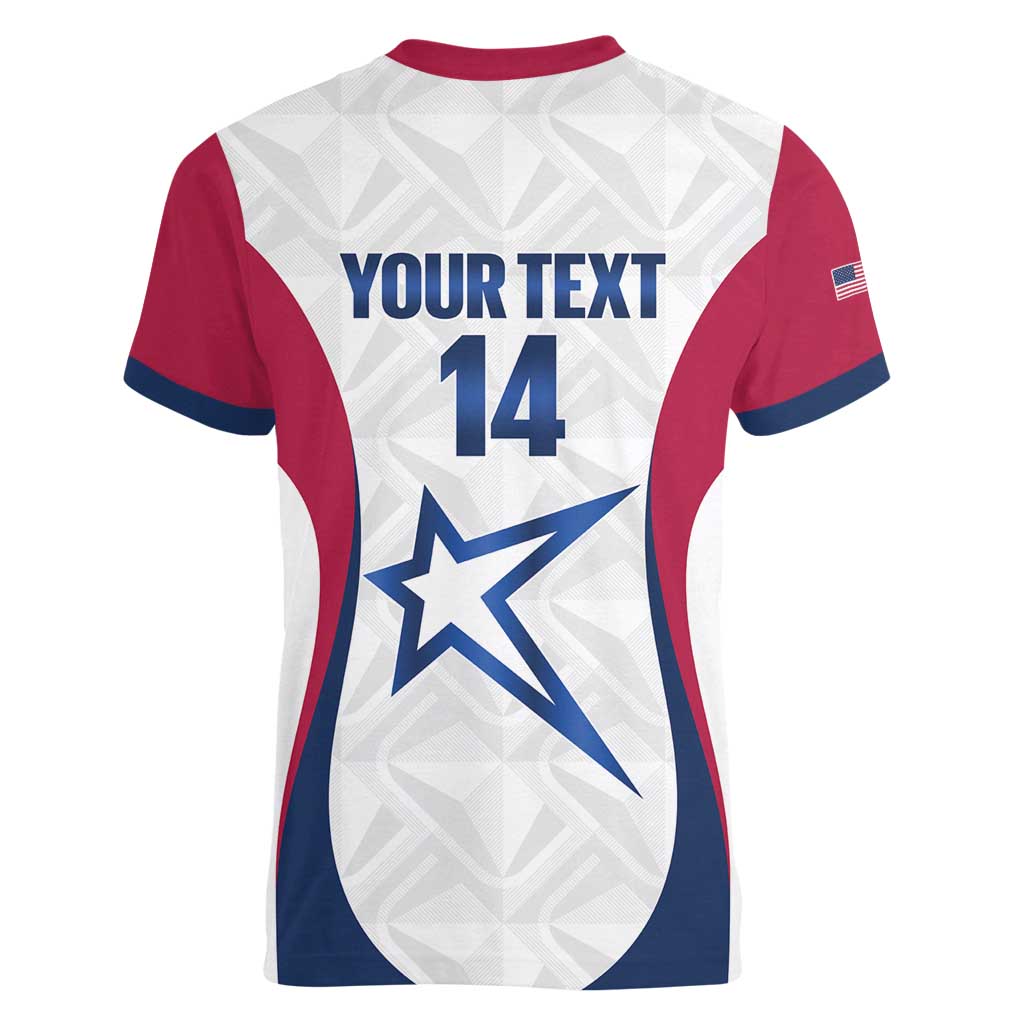 Custom United States Darts Women V-Neck T-Shirt Come On USA Curve Style