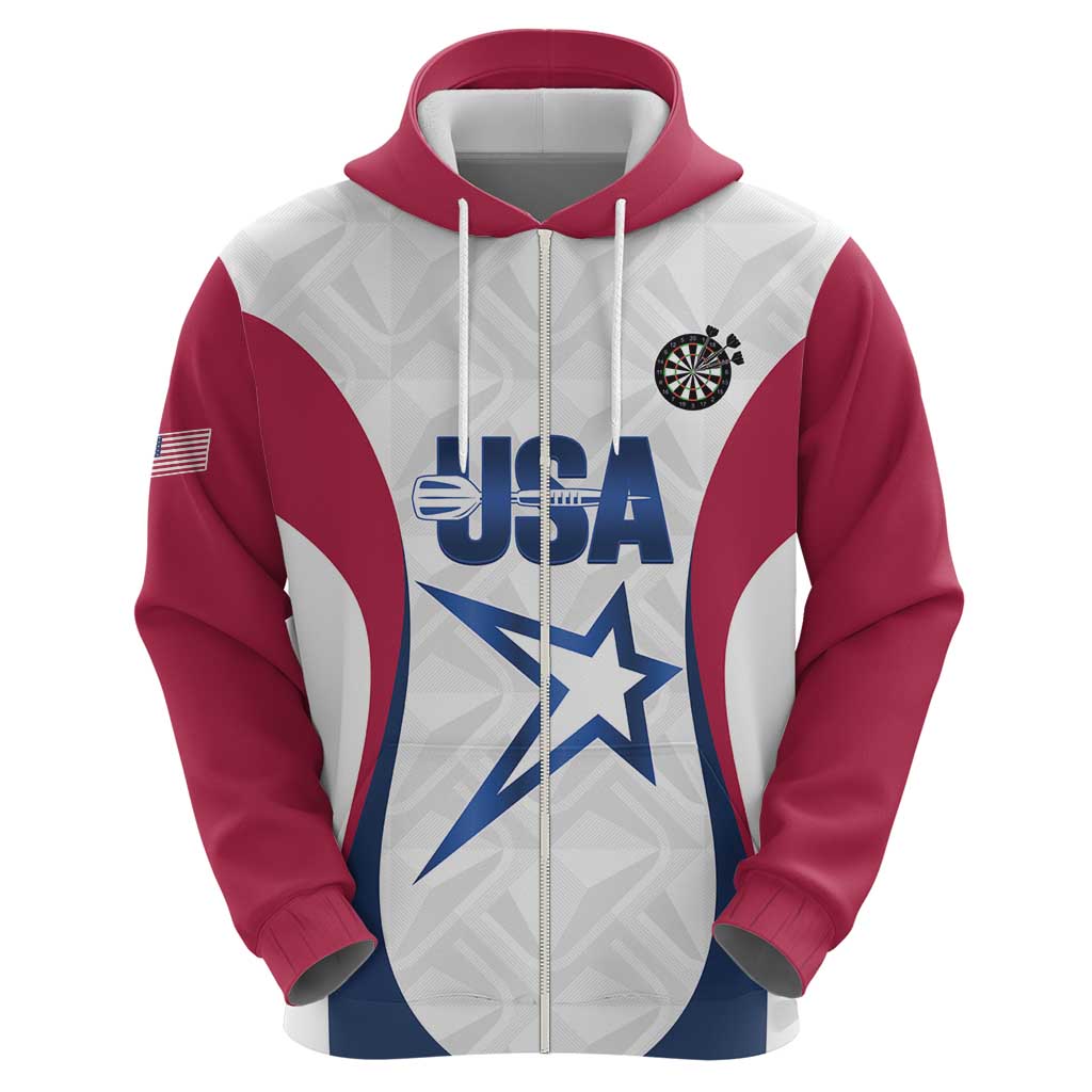 Custom United States Darts Zip Hoodie Come On USA Curve Style
