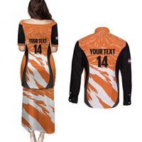 Custom Netherlands Darts Couples Matching Puletasi and Long Sleeve Button Shirt Come On Holland