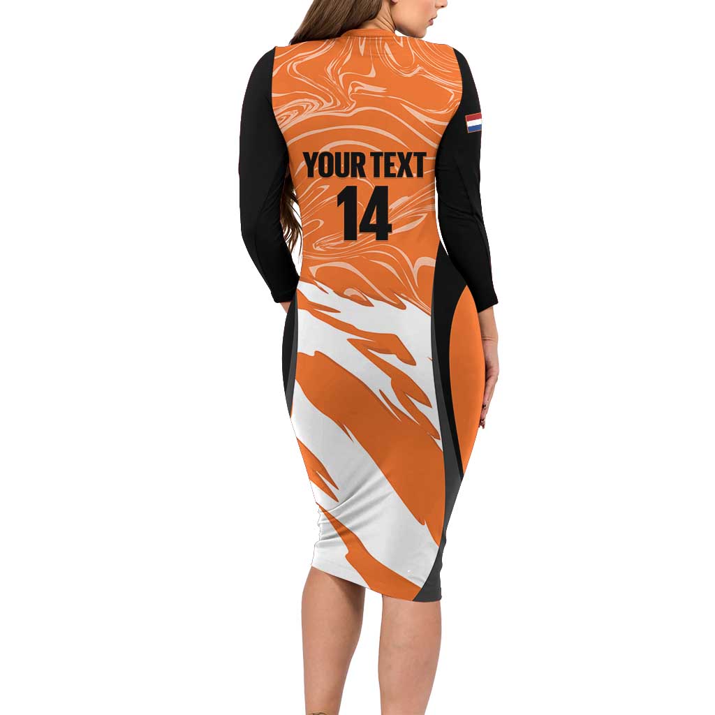 Custom Netherlands Darts Family Matching Long Sleeve Bodycon Dress and Hawaiian Shirt Come On Holland