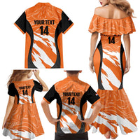 Custom Netherlands Darts Family Matching Mermaid Dress and Hawaiian Shirt Come On Holland