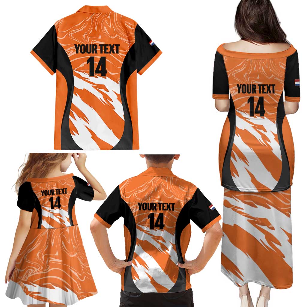 Custom Netherlands Darts Family Matching Puletasi and Hawaiian Shirt Come On Holland