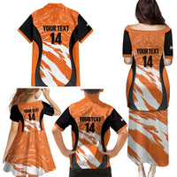 Custom Netherlands Darts Family Matching Puletasi and Hawaiian Shirt Come On Holland