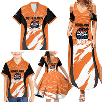 Custom Netherlands Darts Family Matching Summer Maxi Dress and Hawaiian Shirt Come On Holland