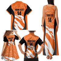 Custom Netherlands Darts Family Matching Tank Maxi Dress and Hawaiian Shirt Come On Holland