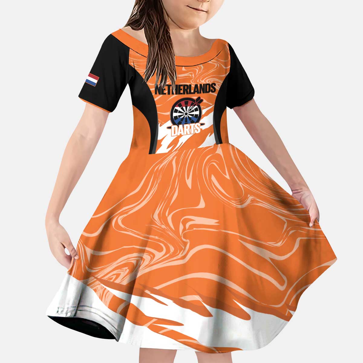 Custom Netherlands Darts Kid Short Sleeve Dress Come On Holland