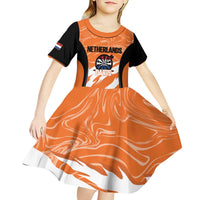 Custom Netherlands Darts Kid Short Sleeve Dress Come On Holland
