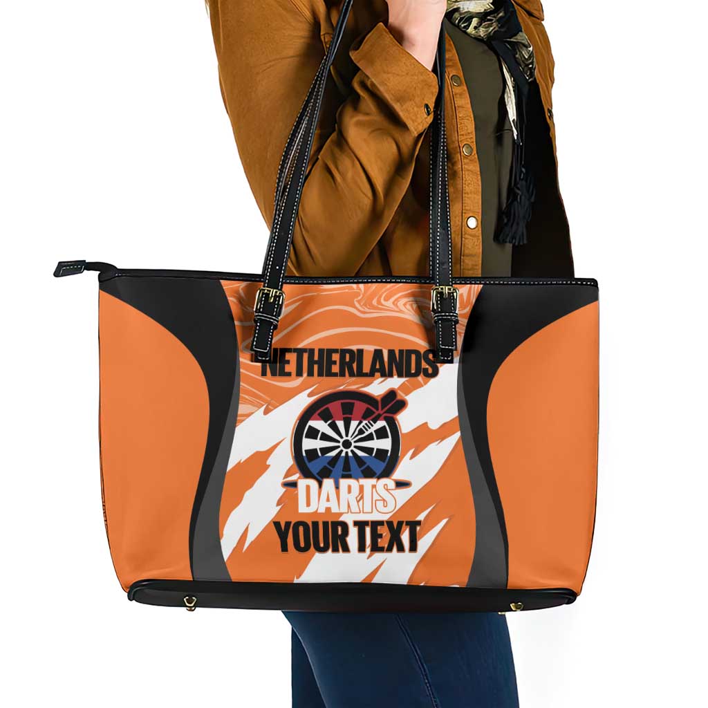 Custom Netherlands Darts Leather Tote Bag Come On Holland