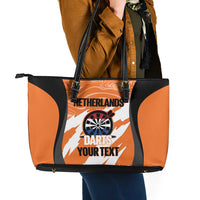 Custom Netherlands Darts Leather Tote Bag Come On Holland