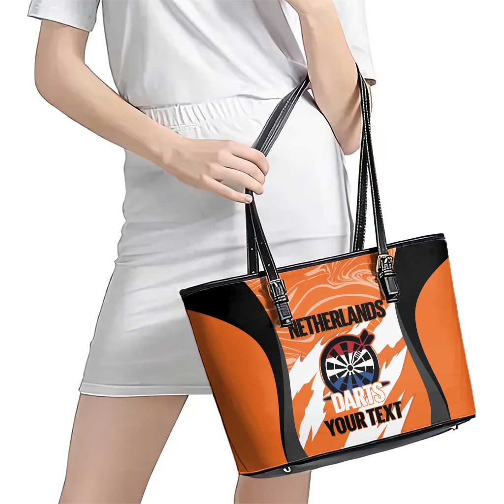 Custom Netherlands Darts Leather Tote Bag Come On Holland