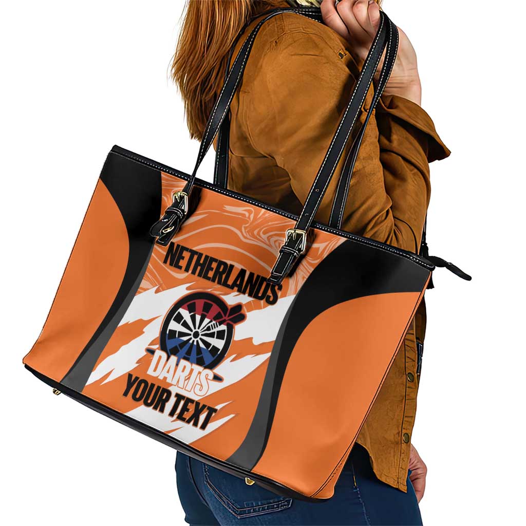 Custom Netherlands Darts Leather Tote Bag Come On Holland