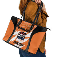Custom Netherlands Darts Leather Tote Bag Come On Holland