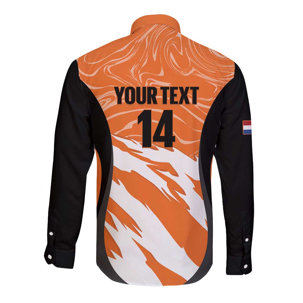 Custom Netherlands Darts Long Sleeve Button Shirt Come On Holland