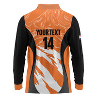 Custom Netherlands Darts Long Sleeve Polo Shirt Come On Holland