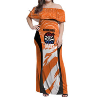 Custom Netherlands Darts Off Shoulder Maxi Dress Come On Holland