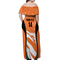 Custom Netherlands Darts Off Shoulder Maxi Dress Come On Holland