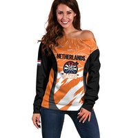 Custom Netherlands Darts Off Shoulder Sweater Come On Holland