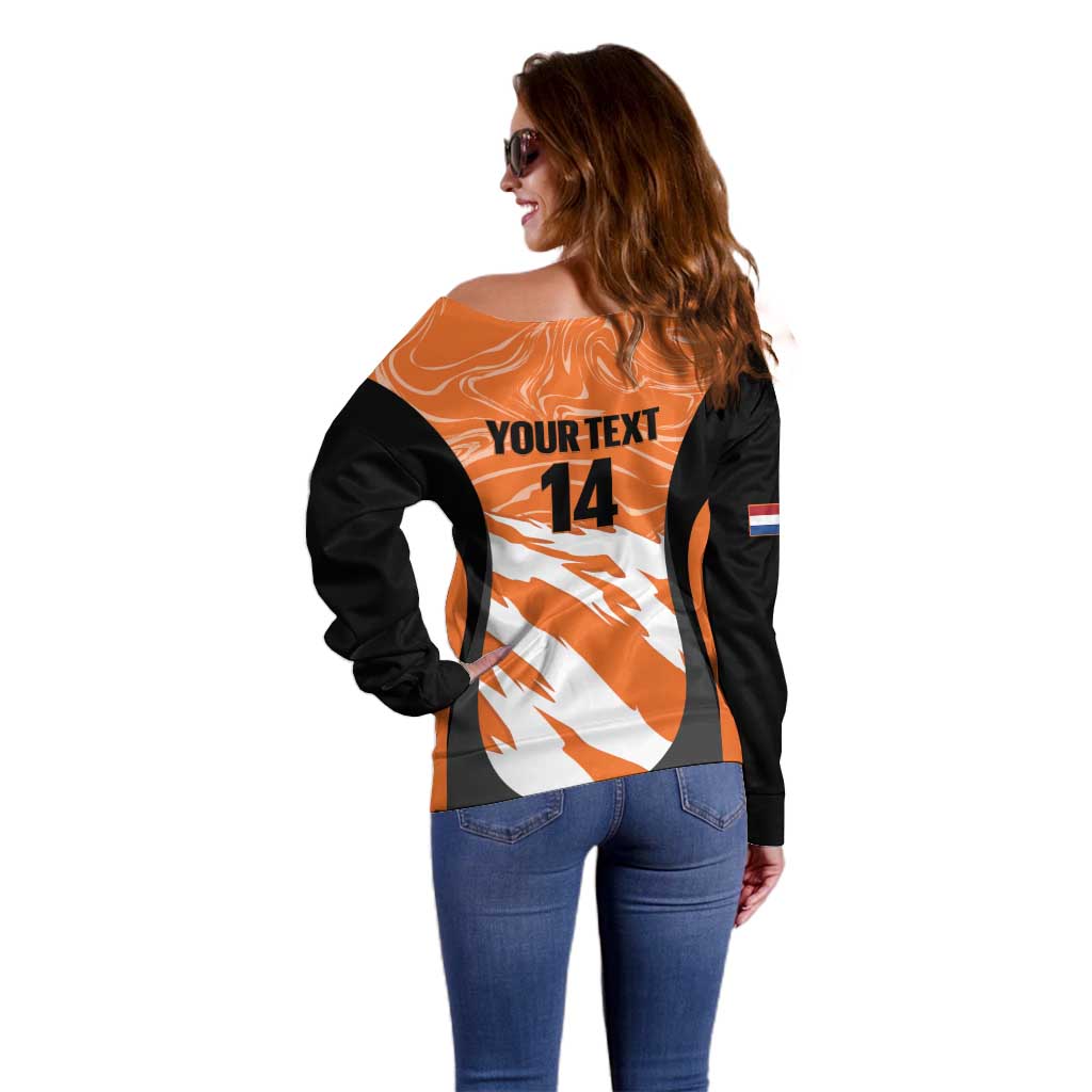 Custom Netherlands Darts Off Shoulder Sweater Come On Holland