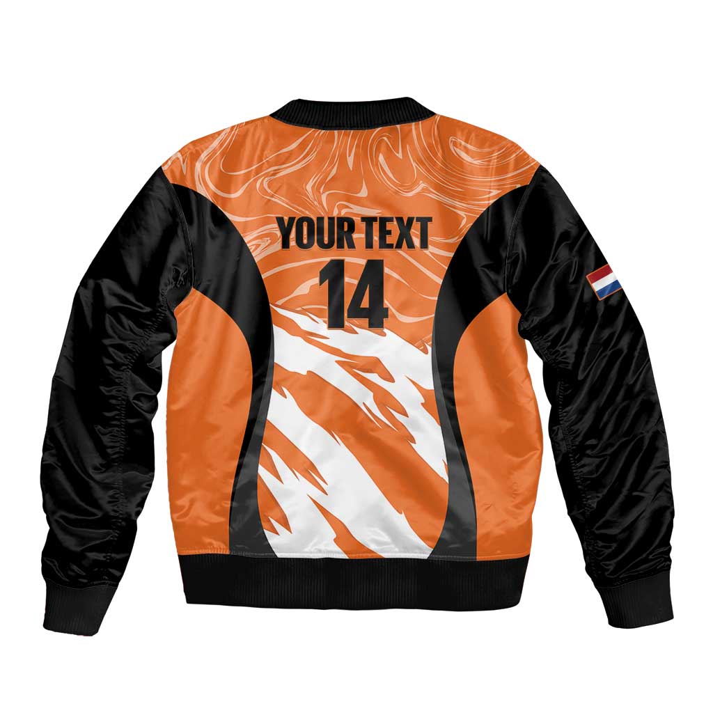 Custom Netherlands Darts Sleeve Zip Bomber Jacket Come On Holland