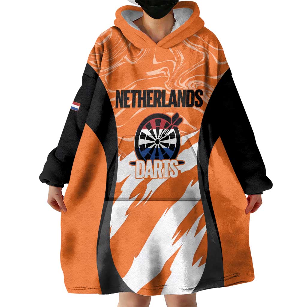 Custom Netherlands Darts Wearable Blanket Hoodie Come On Holland