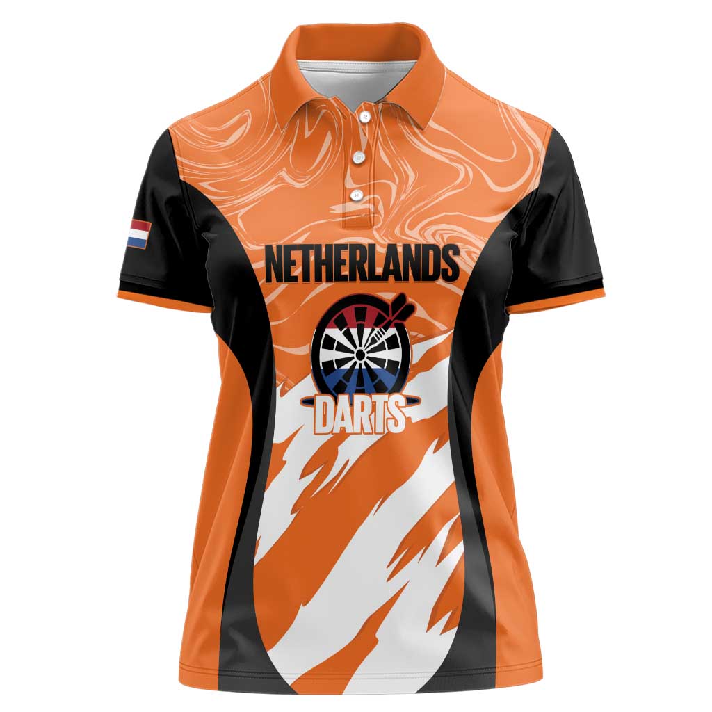 Custom Netherlands Darts Women Polo Shirt Come On Holland