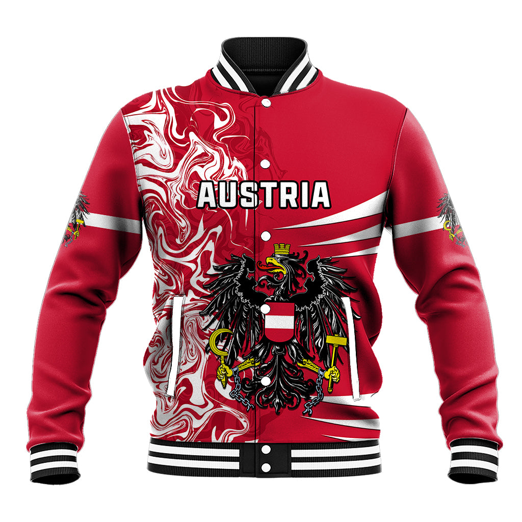 Austria Baseball Jacket Austrian Coat Of Arms Simple Style - Wonder Print Shop