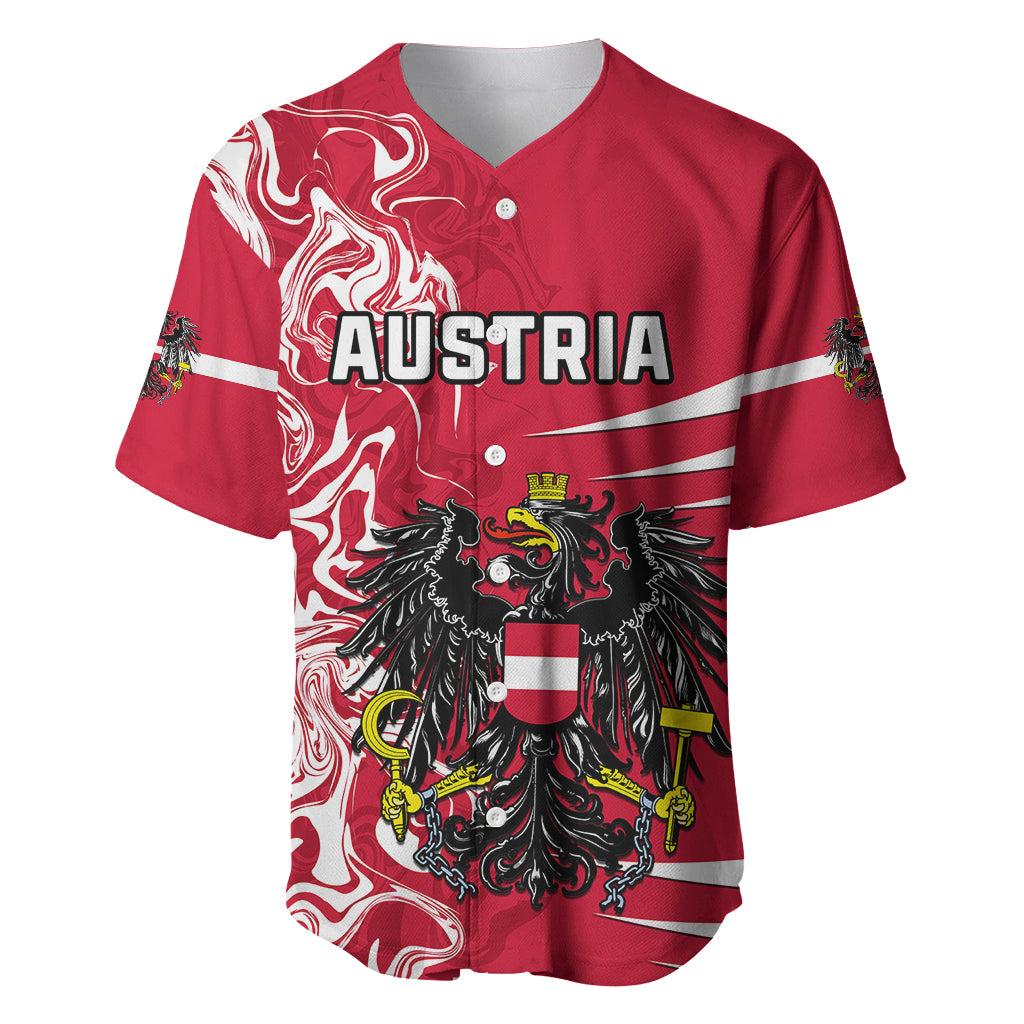 Austria Baseball Jersey Austrian Coat Of Arms Simple Style - Wonder Print Shop