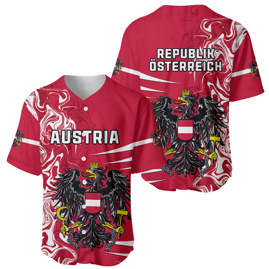 Austria Baseball Jersey Austrian Coat Of Arms Simple Style - Wonder Print Shop