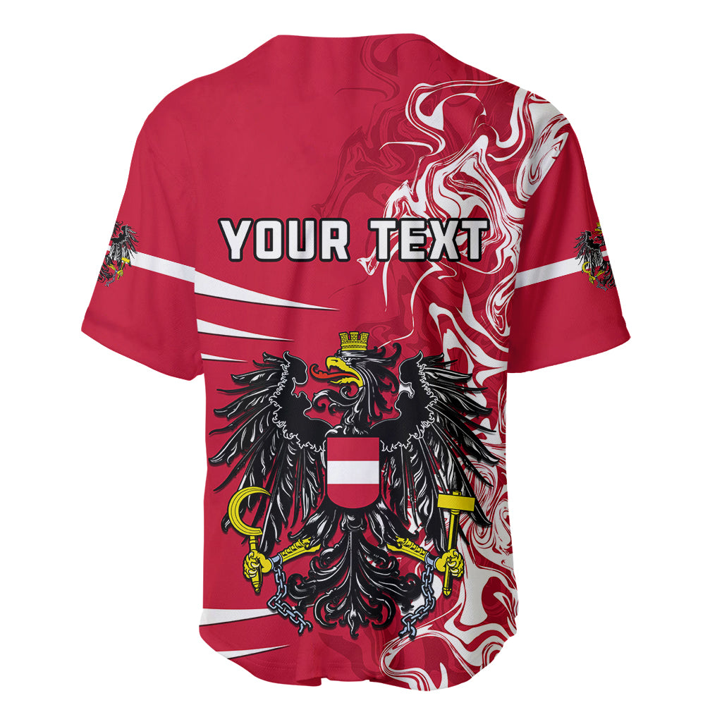 Personalised Austria Baseball Jersey Austrian Coat Of Arms Simple Style - Wonder Print Shop