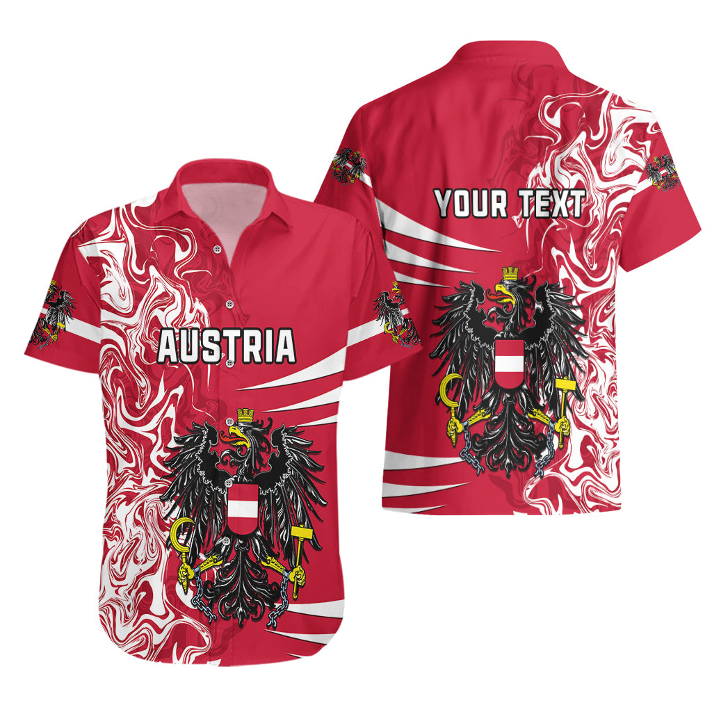 Personalised Austria Hawaiian Shirt Austrian Coat Of Arms Simple Style - Wonder Print Shop