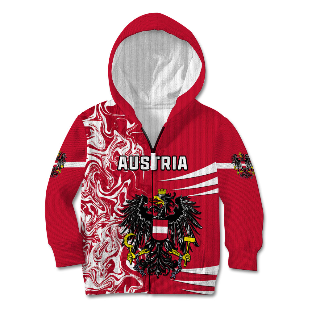 Personalised Austria Kid Hoodie Austrian Coat Of Arms Simple Style - Wonder Print Shop