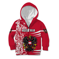 Personalised Austria Kid Hoodie Austrian Coat Of Arms Simple Style - Wonder Print Shop