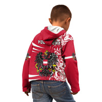 Personalised Austria Kid Hoodie Austrian Coat Of Arms Simple Style - Wonder Print Shop