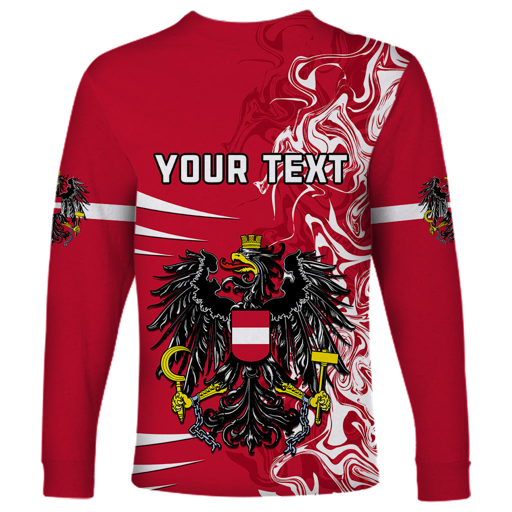 Personalised Austria Long Sleeve Shirt Austrian Coat Of Arms Simple Style - Wonder Print Shop