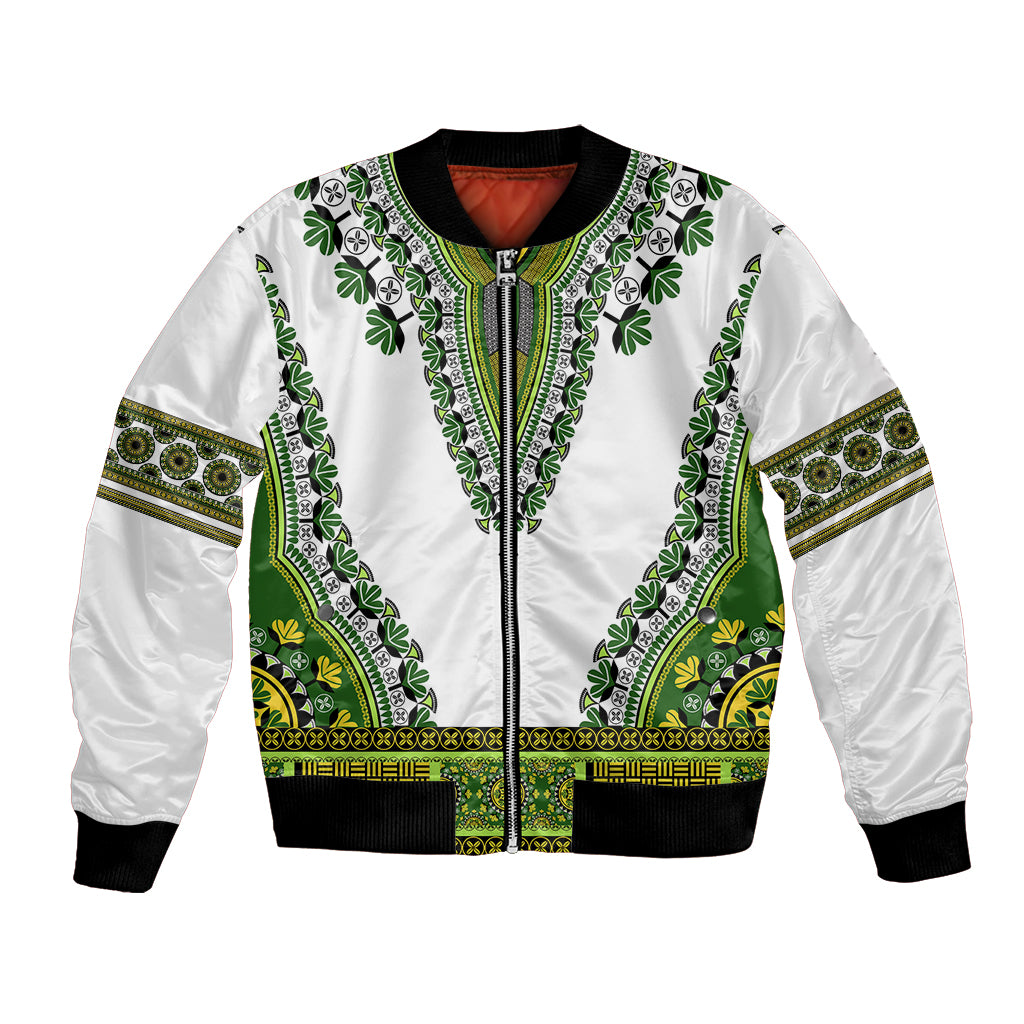 Africa Bomber Jacket African Dashiki Royal Green Version - Wonder Print Shop