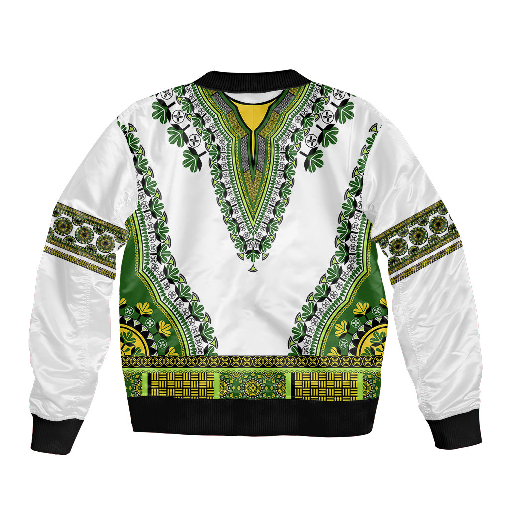 Africa Bomber Jacket African Dashiki Royal Green Version - Wonder Print Shop