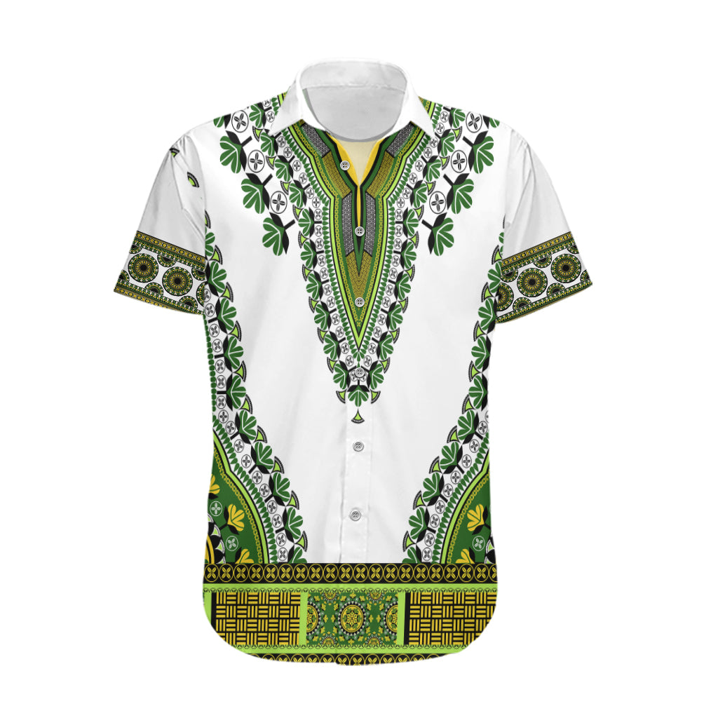 Africa Hawaiian Shirt African Dashiki Royal Green Version - Wonder Print Shop