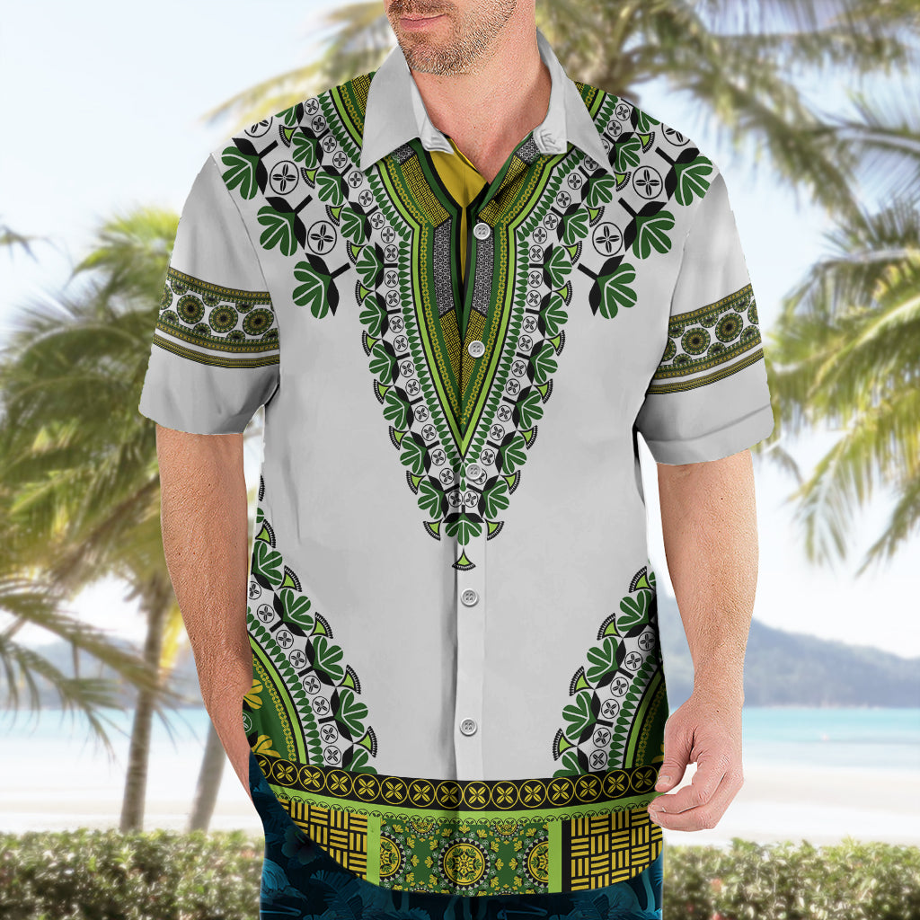 Africa Hawaiian Shirt African Dashiki Royal Green Version - Wonder Print Shop
