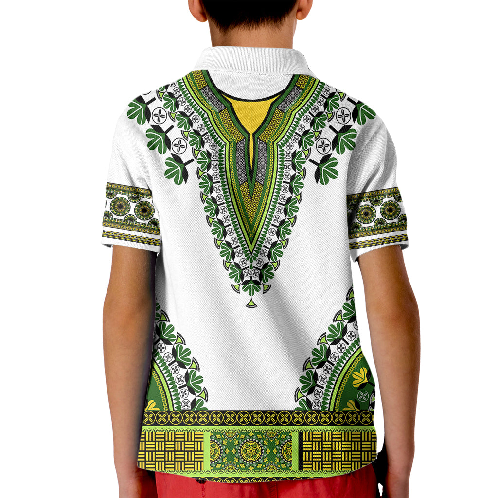 Africa Kid Polo Shirt African Dashiki Royal Green Version - Wonder Print Shop
