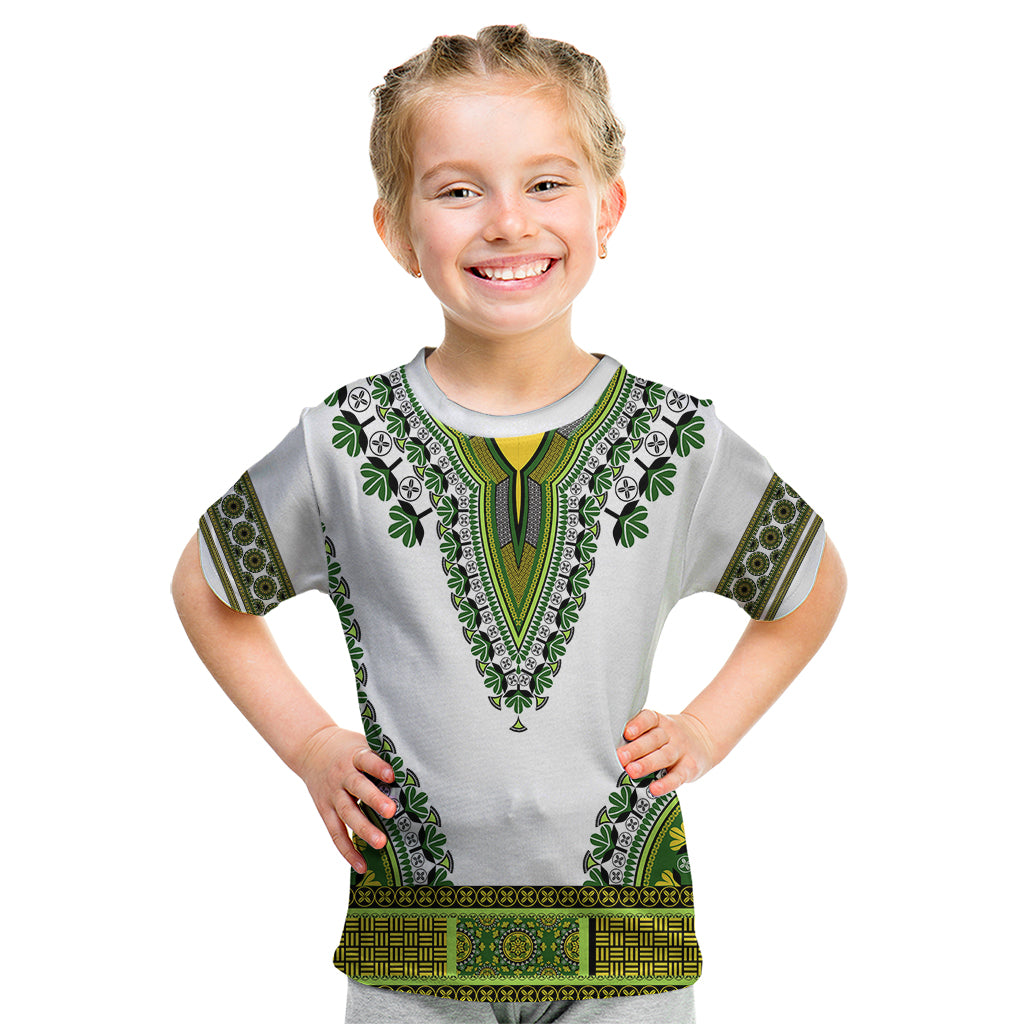 Africa Kid T Shirt African Dashiki Royal Green Version - Wonder Print Shop