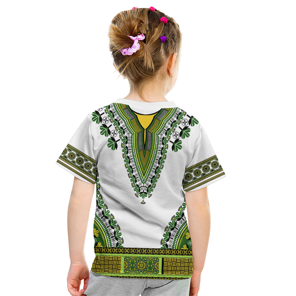Africa Kid T Shirt African Dashiki Royal Green Version - Wonder Print Shop