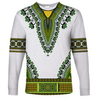 Africa Long Sleeve Shirt African Dashiki Royal Green Version - Wonder Print Shop