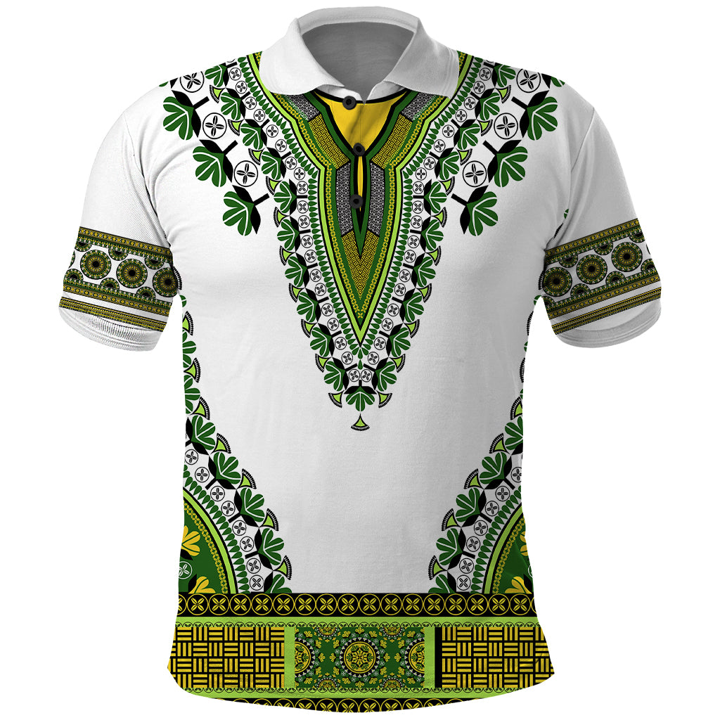 Africa Polo Shirt African Dashiki Royal Green Version - Wonder Print Shop