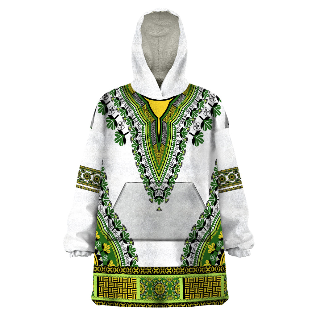 Africa Wearable Blanket Hoodie African Dashiki Royal Green Version - Wonder Print Shop