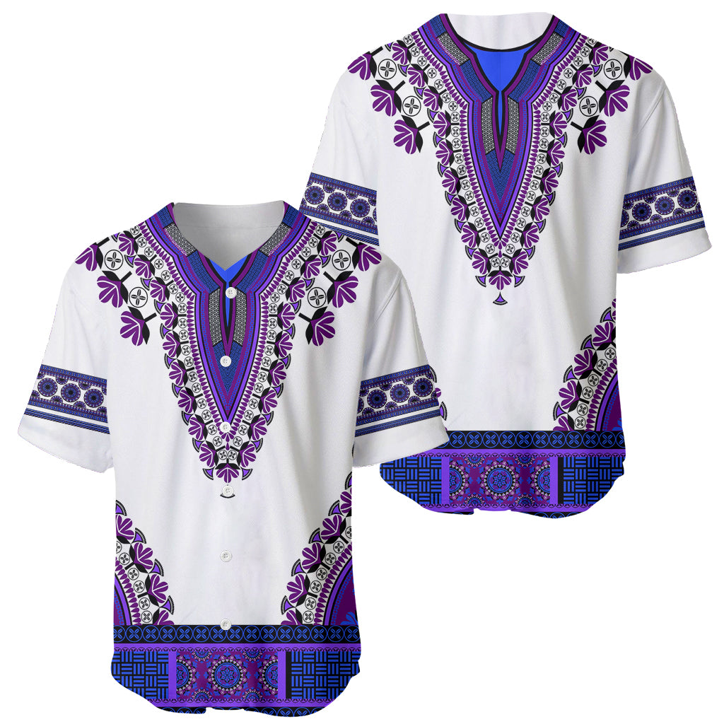 Africa Baseball Jersey African Dashiki Royal Purple Version - Wonder Print Shop
