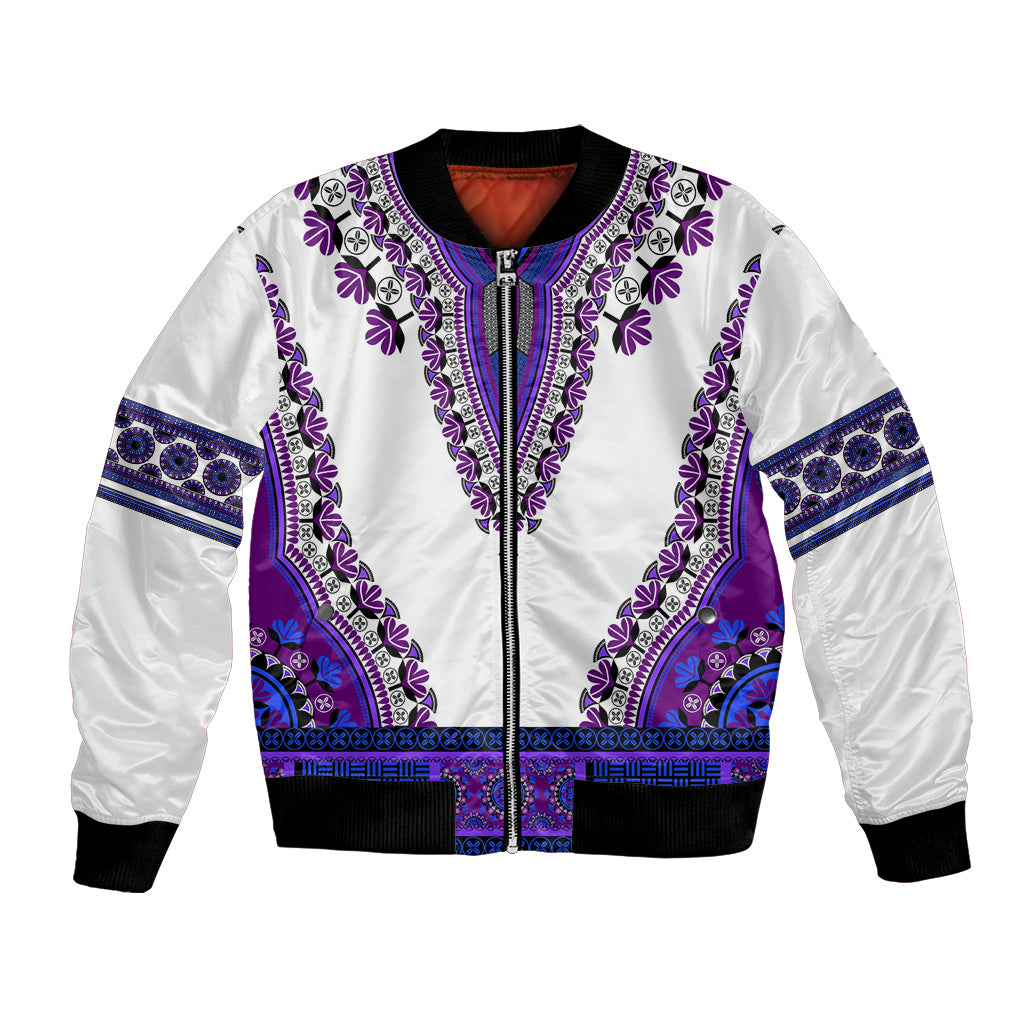 Africa Bomber Jacket African Dashiki Royal Purple Version - Wonder Print Shop