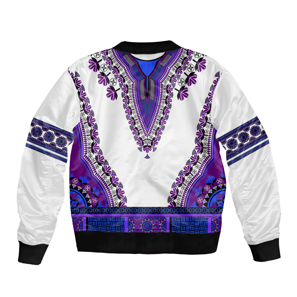 Africa Bomber Jacket African Dashiki Royal Purple Version - Wonder Print Shop
