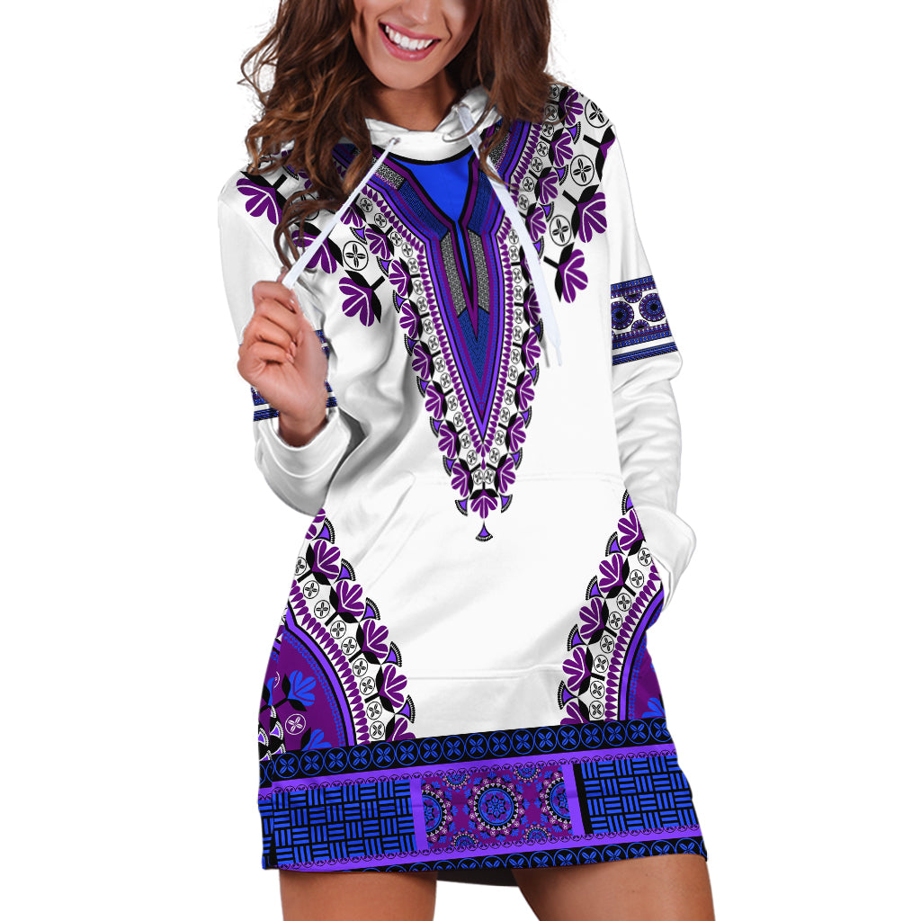 Africa Hoodie Dress African Dashiki Royal Purple Version - Wonder Print Shop