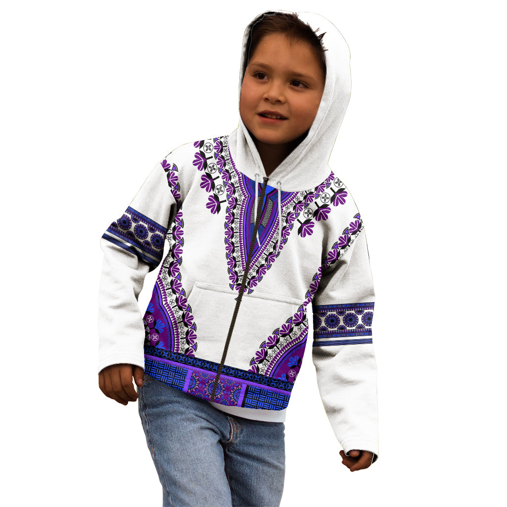 Africa Kid Hoodie African Dashiki Royal Purple Version - Wonder Print Shop
