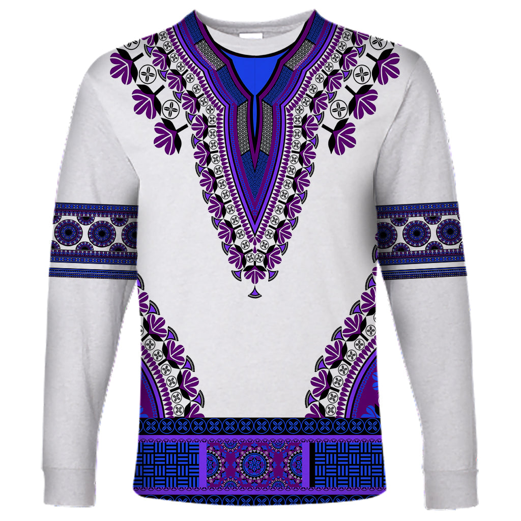 Africa Long Sleeve Shirt African Dashiki Royal Purple Version - Wonder Print Shop